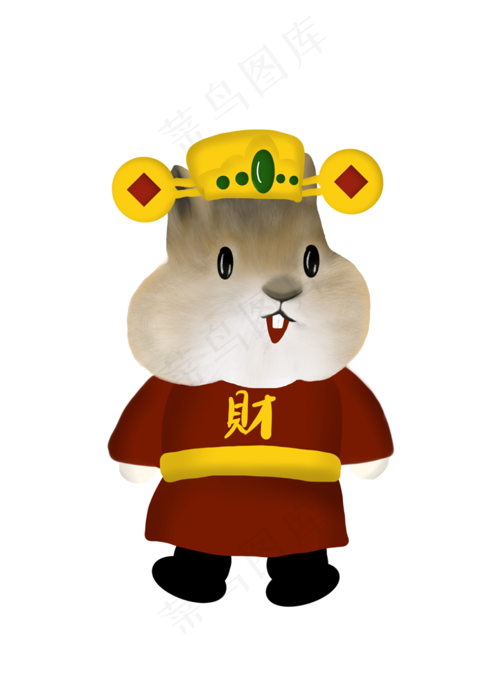鼠年财神卡通手绘,免抠元素(2472X3508(DPI:300))psd模版下载
