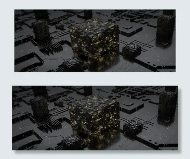 蓝色5G科技电路板C4D淘宝banner