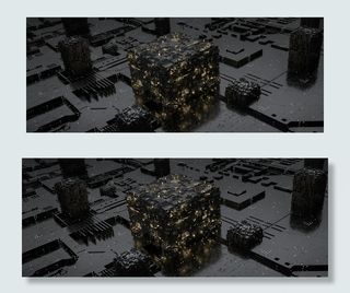 蓝色5G科技电路板C4D淘宝banner