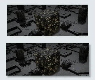 蓝色5G科技电路板C4D淘宝banner