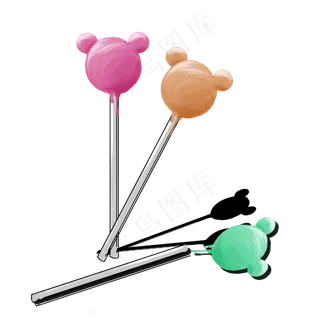 五彩的棒棒糖两三个