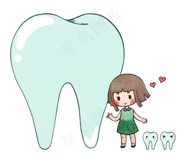 全国爱牙日健康牙齿可爱Q版小女