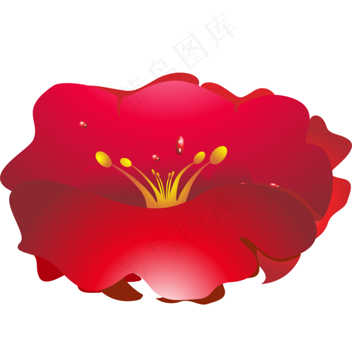 立体风格红色矢量玫瑰