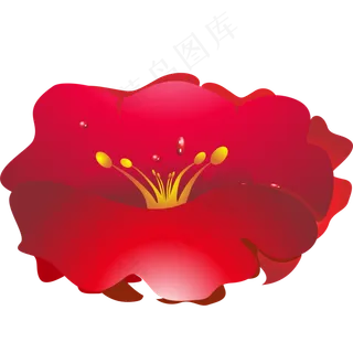 立体风格红色矢量玫瑰