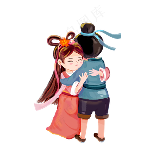 七夕情侣牛郎织女主题插图元素p