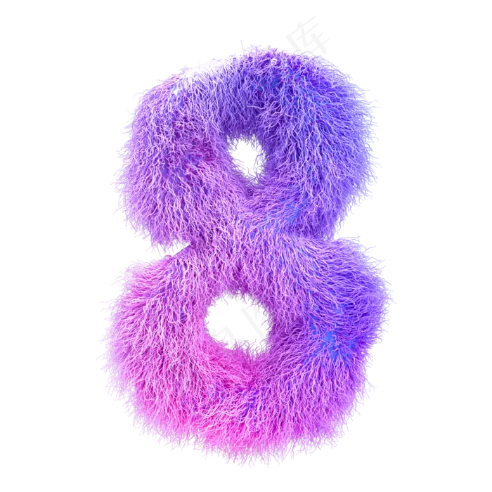 创意毛发倒计时数字8