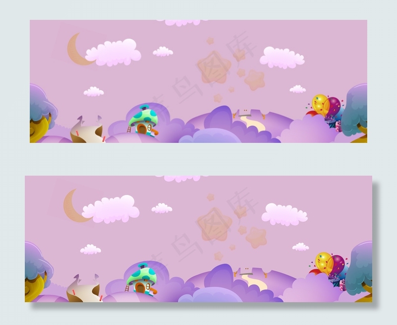 紫色文艺儿童节海报背景