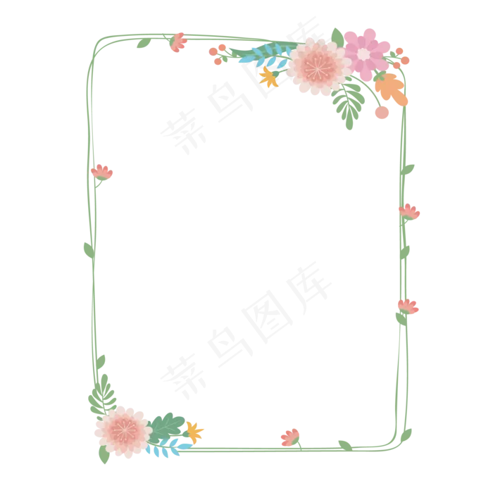 小清新花草边框(1612X1612)eps,ai矢量模版下载