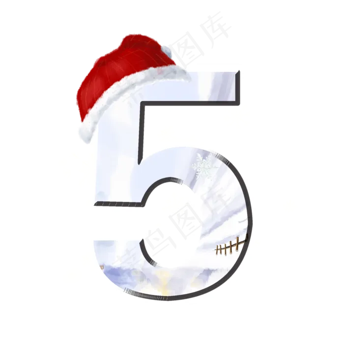 大雪节气数字5(2000*2000px 	      )psd模版下载
