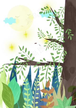 中秋节可爱兔子满月团圆