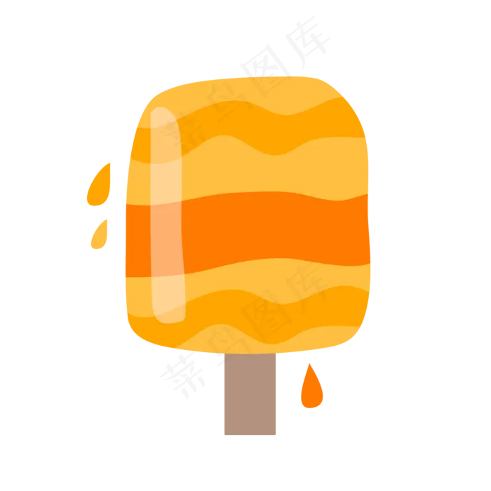 手绘夏季夏天暑假冷饮冰棒免扣素ai矢量模版下载