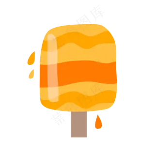 手绘夏季夏天暑假冷饮冰棒免扣素