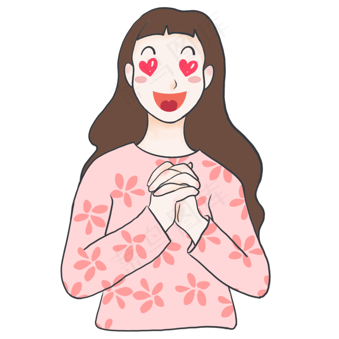 犯花痴的少女免扣图