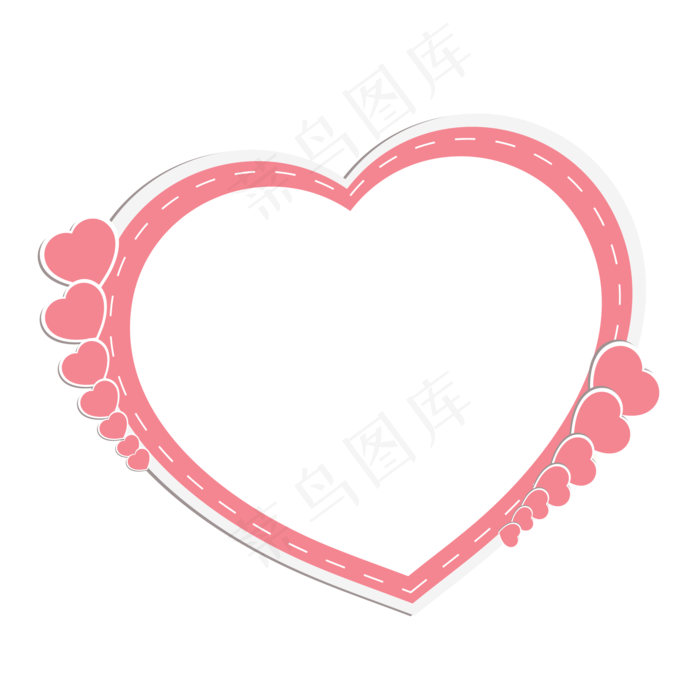粉色爱心情人节相框,免抠元素