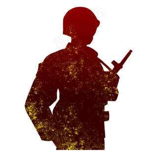 建军节军人剪影边防执勤,免抠元素