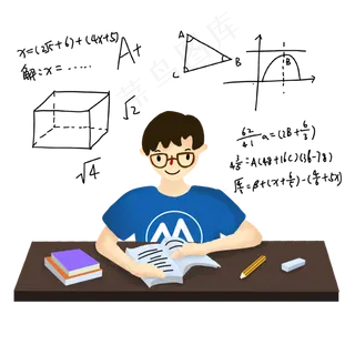 学生上课考试努力复习,免抠元素