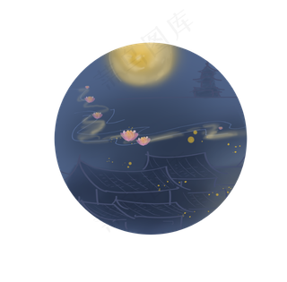 七夕情人节许愿荷花灯,免抠元素