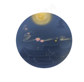 七夕情人节许愿荷花灯,免抠元素