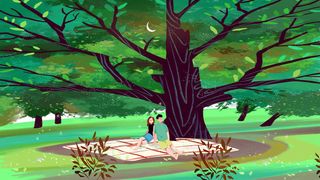 白色情人节情侣情人节春季春天绿色植物踏青