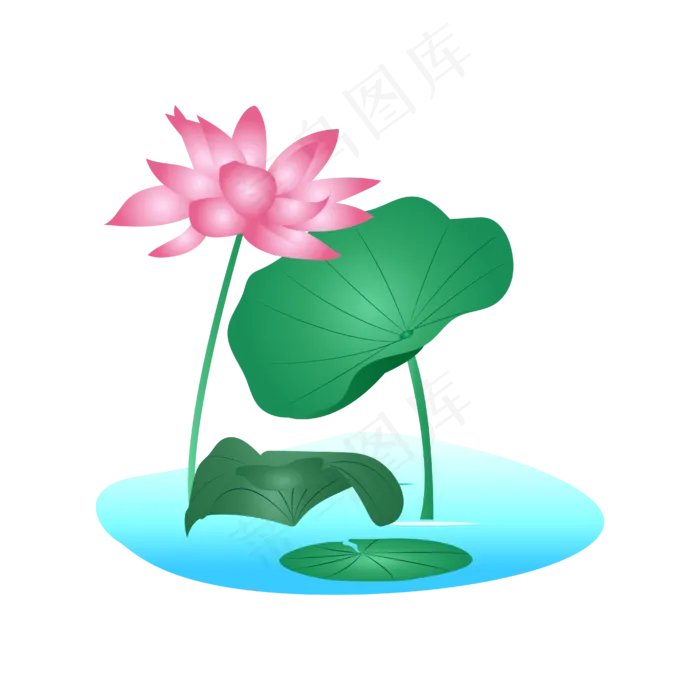 矢量免扣卡通荷花(2000X2000(DPI:300))ai矢量模版下载