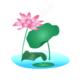 矢量免扣卡通荷花