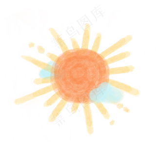 水彩淡雅简约太阳