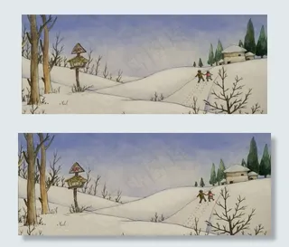 冬景冬至雪景小雪人