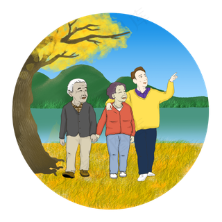 商用重阳节关爱家人登高金秋季陪