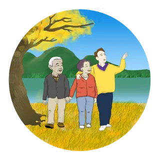 商用重阳节关爱家人登高金秋季陪