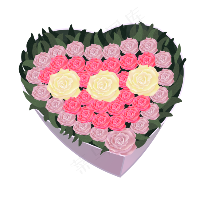 玫瑰花盒礼盒(3000X3000(DPI:299))psd模版下载