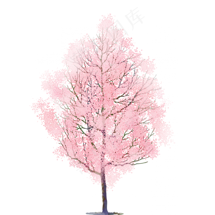古风水彩树免费下载功,免抠元素