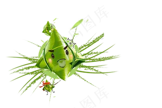 绿色的粽子卡通搞笑版