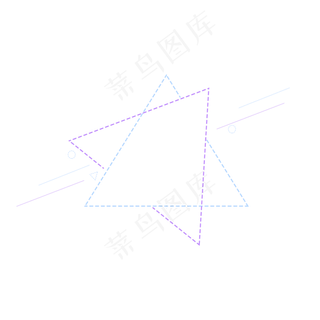 三角虚线线条电商标题边框,免抠元素