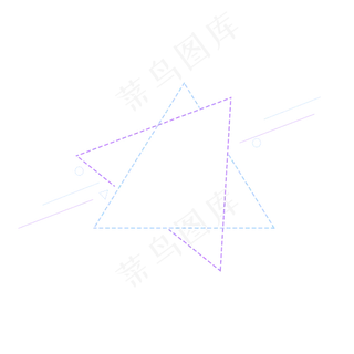 三角虚线线条电商标题边框,免抠元素