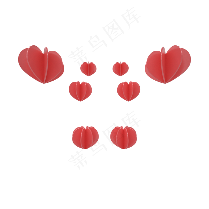 红色立体折纸爱心