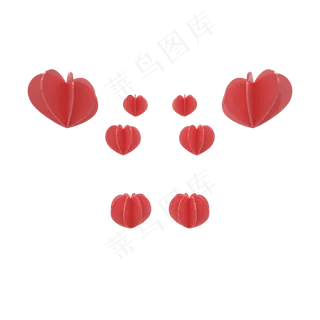 红色立体折纸爱心