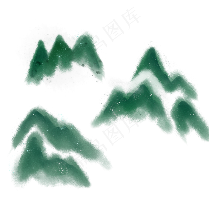 水彩中国风山水透明底免抠(2000X2000(DPI:299))psd模版下载