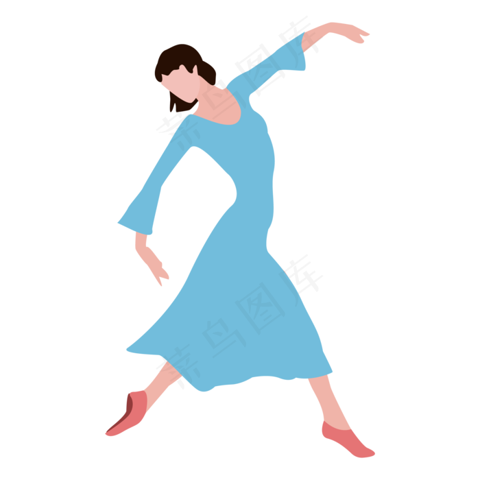 跳舞的女人矢量素材,免抠元素(2083*2083px 300 dpi )ai矢量模版下载