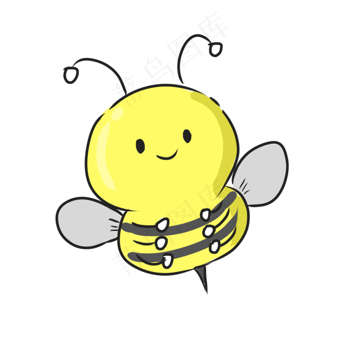 手绘卡通动物蜜蜂,免抠元素