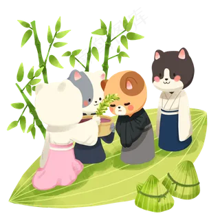 端午节沐兰汤插画