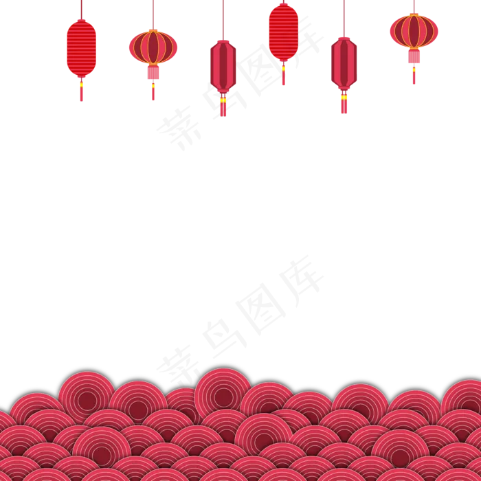 中国风春节边框,免抠元素(2084*2084px 300 dpi )ai矢量模版下载