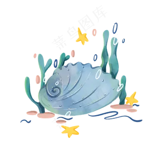 海底装饰贝壳海洋PNG,免抠元素