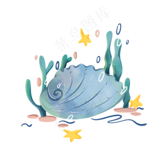 海底装饰贝壳海洋PNG,免抠元素