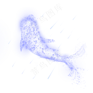 梦幻动物流星鲸鱼,免抠元素