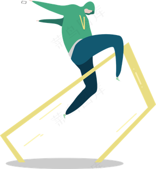 你能跨过手机这道障碍吗,免抠元素