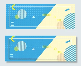 简约几何撞色波点淘宝促销banner