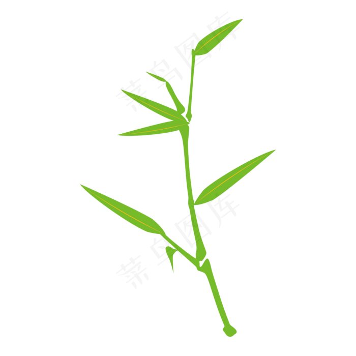 绿色扁平矢量植物竹子,免抠元素(2000*2000px 300 dpi )ai矢量模版下载