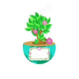 手绘风可爱绿色世界地球日元素