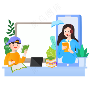 网上直播教学矢量图