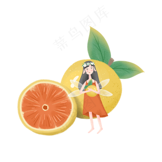 红色柚子和小精灵